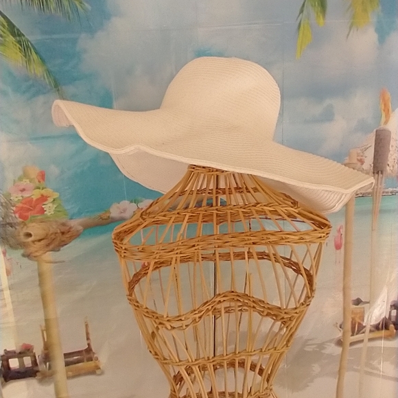 Hat Wide brim straw weaved style Hat adjustable wire trim - Picture 8 of 16